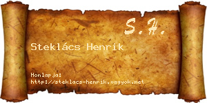 Steklács Henrik névjegykártya