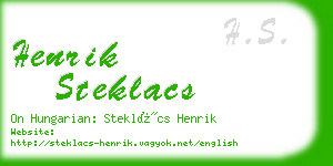 henrik steklacs business card
